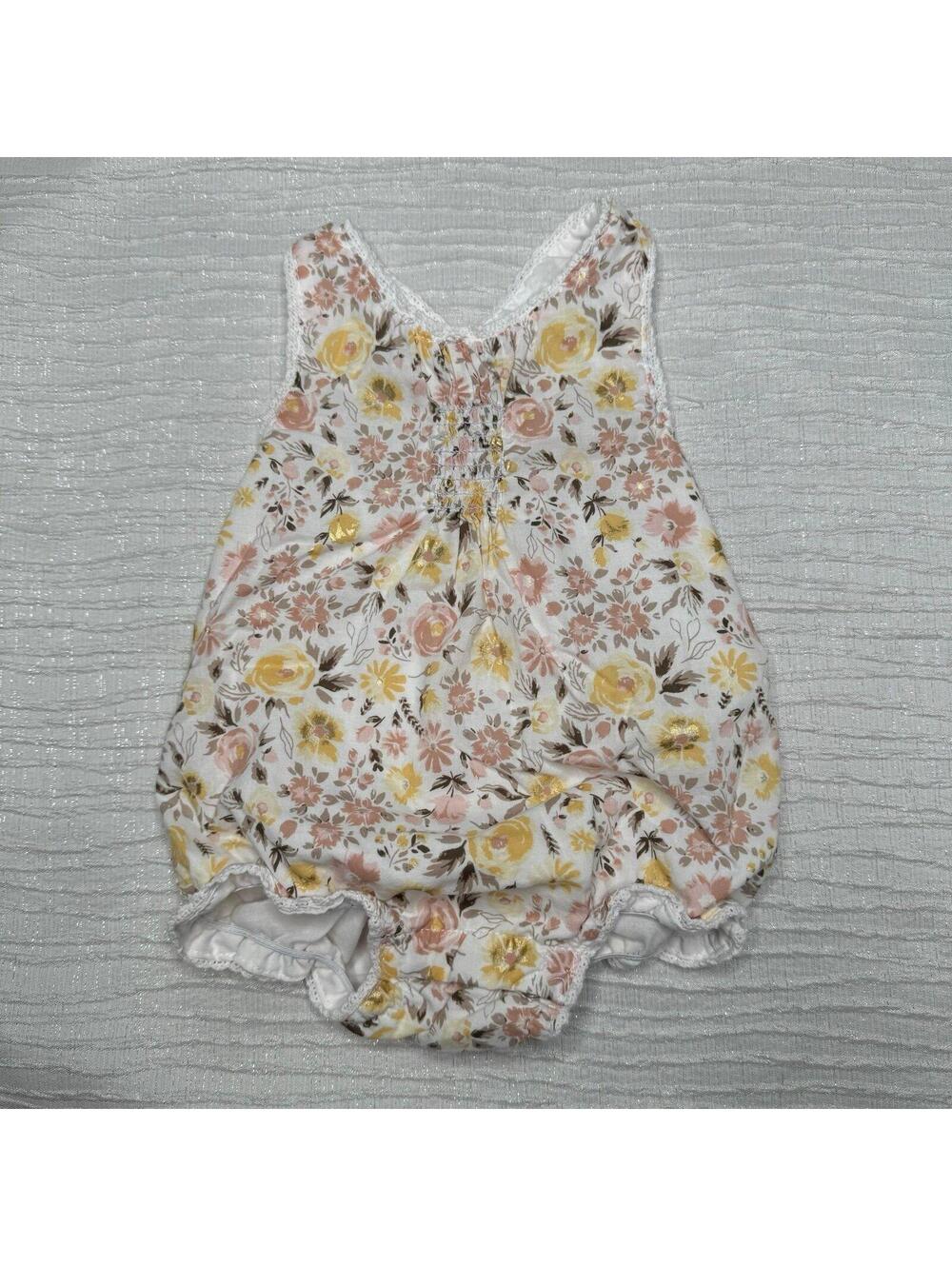 Dylan & Abby Floral and lace trim Bubble Romper